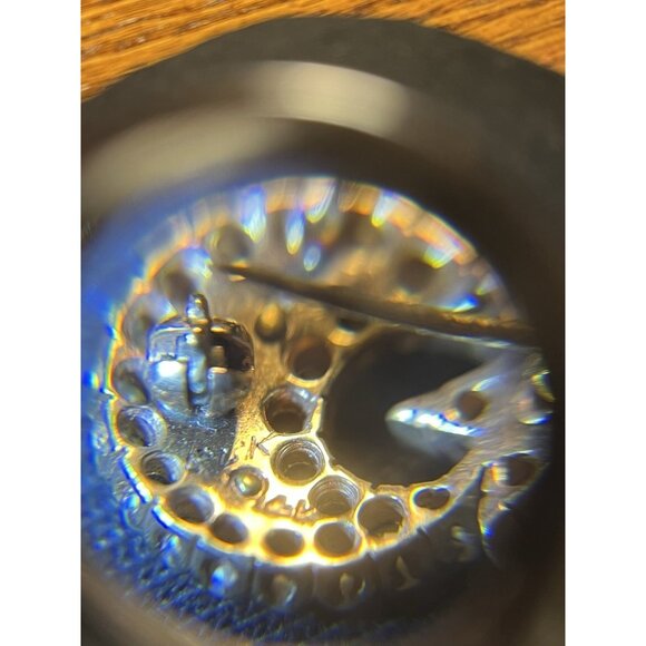 Vintage 14K Gold Alpha Delta Phi Sorority Badge Pin Seed Pearls Emerald - Picture 6 of 8